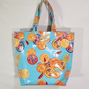 Consuela Cha Cha Basic Grab N Go Large Blue Tote Beach Bag Tropical Fruit Pint